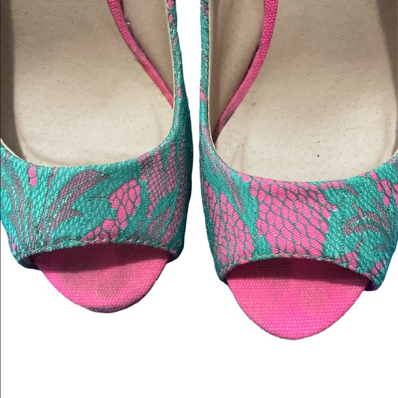 💌 Beautiful vintage girly Material Girl aqua and pink heels - Picture 6 of 7